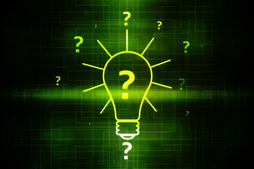 2d illustration bulb future technology, innovation background, creative idea concept 