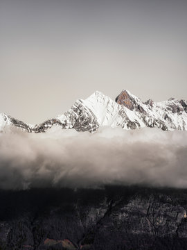 Scenic view of Churfirsten mountain range