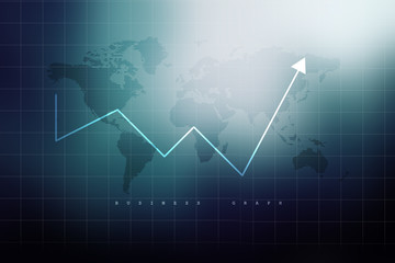 2d rendering Stock market online business concept. business Graph 
