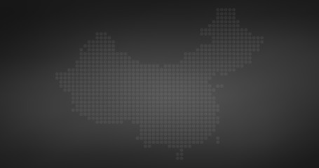 Obraz premium China country map backgraund made from halftone dot pattern, Vector illustration isolated on black background