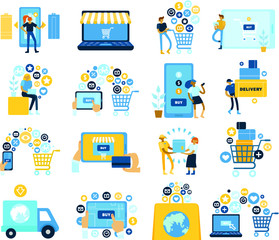 flat icons for web and mobile applications