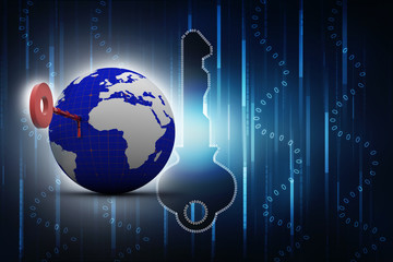 Key to the World .3D illustration