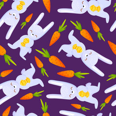 Cute Easter holiday bunny seamless pattern.