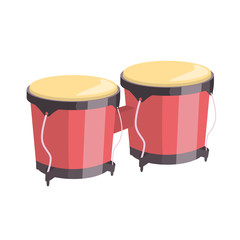 Bongo drums flat icon. African music, rhythm, percussion. Musical instruments concept. illustration can be used for topics like music, traditional culture, leisure
