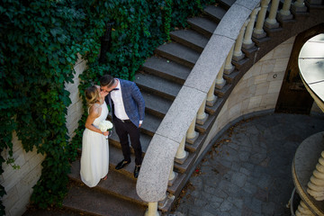 Beautiful wedding couple, newlyweds are enjoying wedding