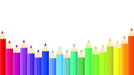 This is a vector background with colored pencils, colorful crayons.