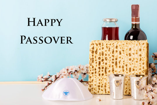 Happy Passover, Jewish Tradition, Matzoh, Wine, Bale