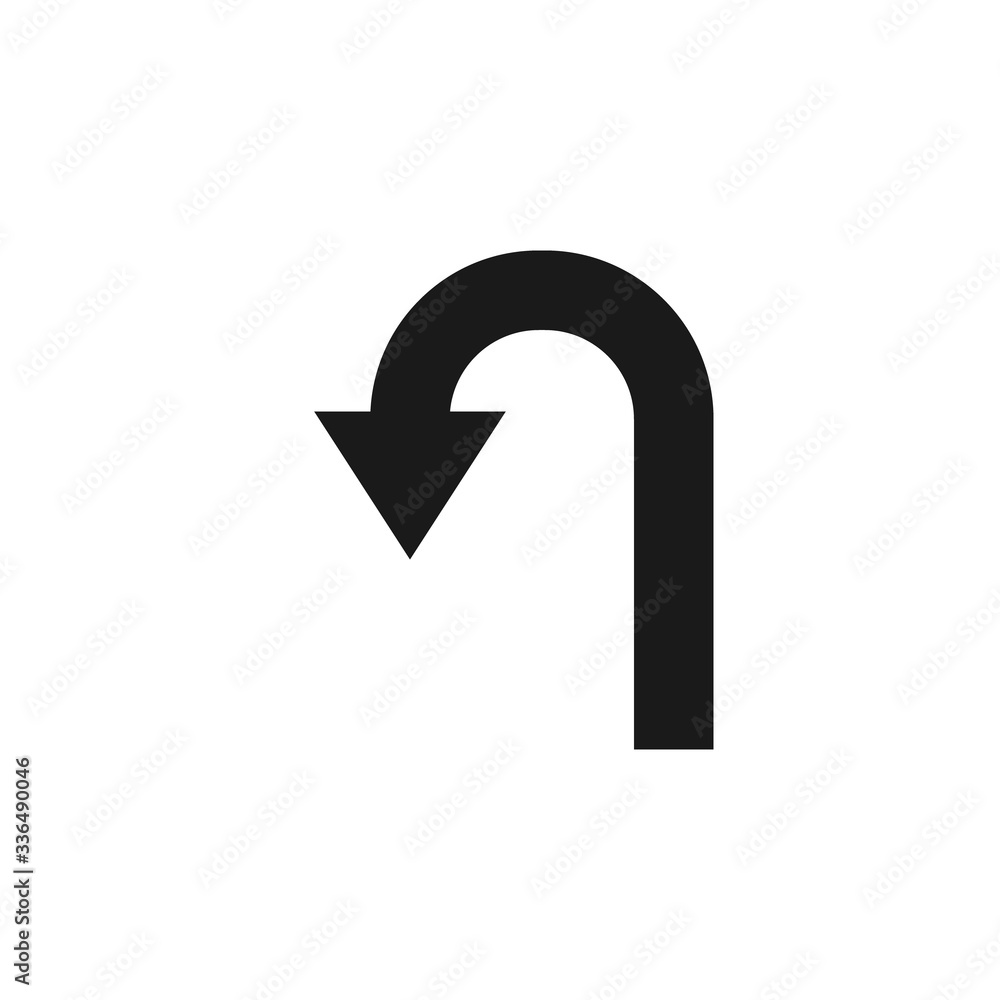 Poster branching arrow flat vector icon isolated on white.