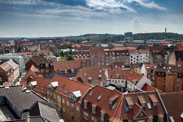 Fototapeta na wymiar Aalborg, Denmark during clear day with blue skies