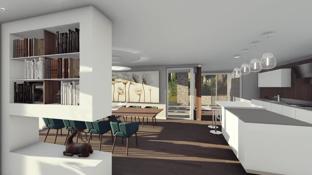 3D Photorealistic rendering for exterior and interior house, Render a realistic scene  with Archicad software