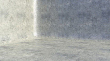 Empty metal interior background with shine and scratches.