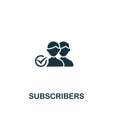 Subscribers Icon From Streaming Collection. Simple Line Subscribers Icon For Templates, Web Design And Infographics