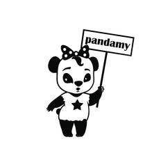 Panda cartoon character isolated on white