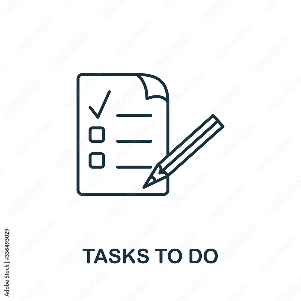 Aufkleber tasks to do icon. line style symbol from productivity icon collection. tasks to do creative element 