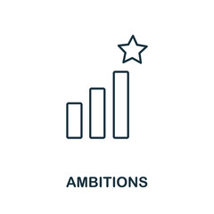 Ambitions icon. Line style symbol from productivity icon collection. Ambitions creative element for logo, infographic, ux and ui