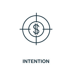Intention icon. Line style symbol from productivity icon collection. Intention creative element for logo, infographic, ux and ui
