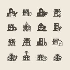 real estate vector icon set