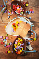 Obraz na płótnie Canvas Easter background with Easter eggs
