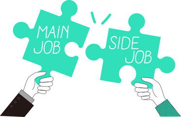 本業と副業のパズルイメージ