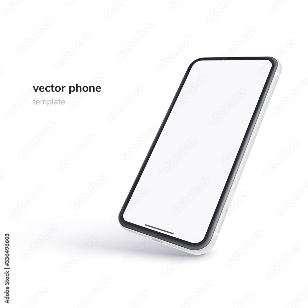 Poster vector phone isolated on white background. realistic template. mock up with empty screen for busines