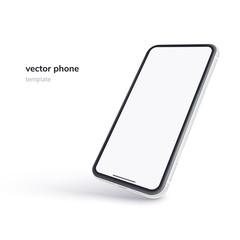 Vector phone isolated on white background. Realistic template. Mock up with empty screen for business presentations.