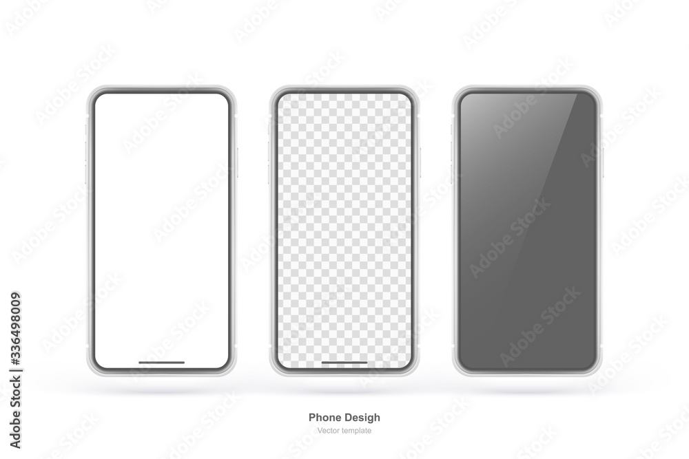 Poster vector phone isolated on white background. realistic template. mock up with empty screen for busines