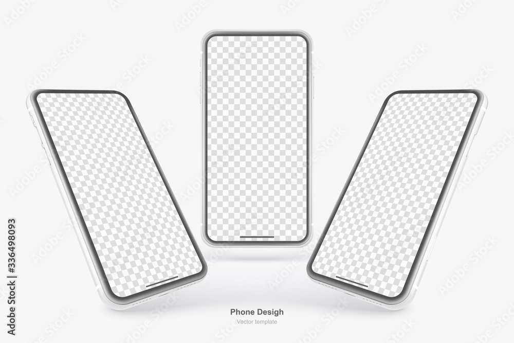 Poster vector phone isolated on white background. realistic template. mock up with empty screen for busines