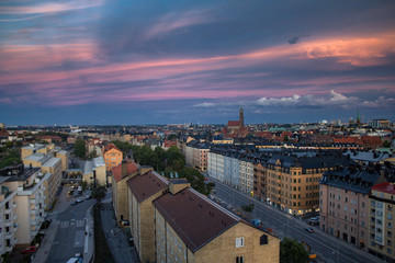 Sunset in Stockholm in late summer