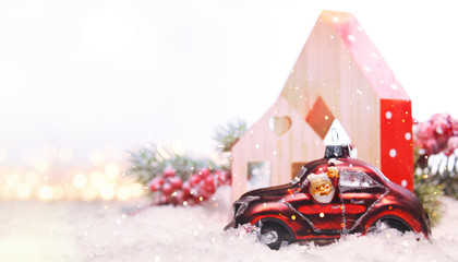 Naklejka premium Christmas holiday snow background