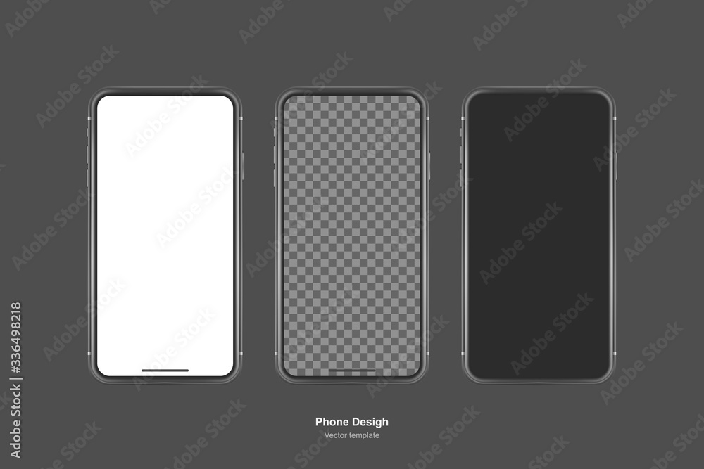 Poster vector phone. realistic template. mock up with empty screen for business presentations.