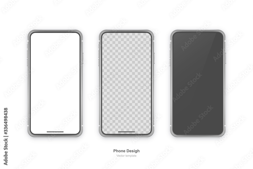 Poster vector phone isolated on white background. realistic template. mock up with empty screen for busines