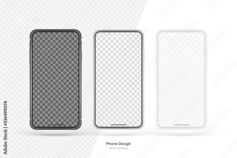 Poster vector phone isolated on white background. realistic template. mock up with empty screen for busines