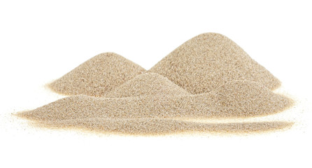 Fototapeta na wymiar Sand pile isolated on a white background. Sand dunes. Desert sand.