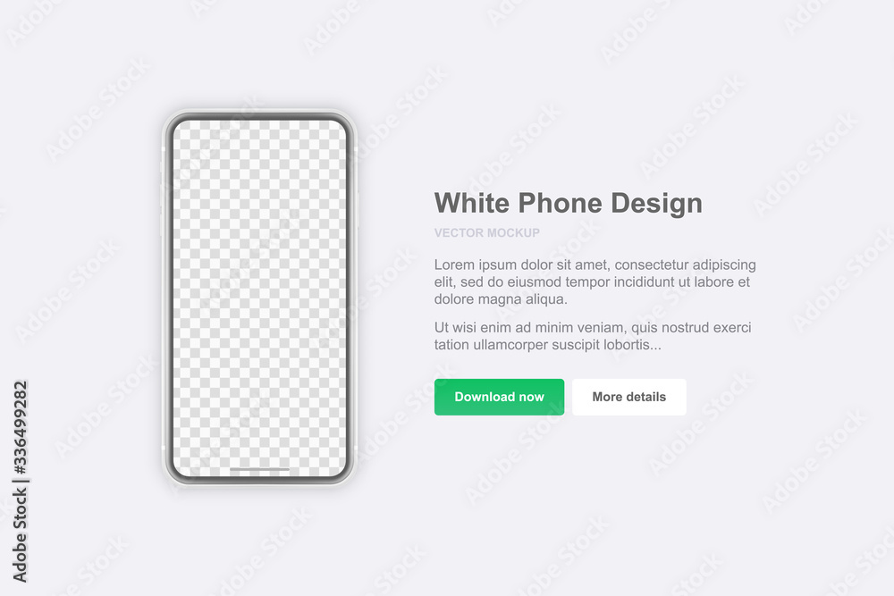 Poster vector phone. template for app. realistic template. mock up with empty screen for business presentat