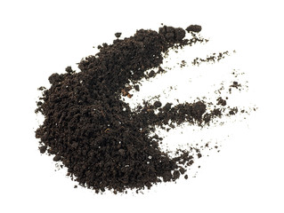 Soil pile isolated on a white background. Dirt.