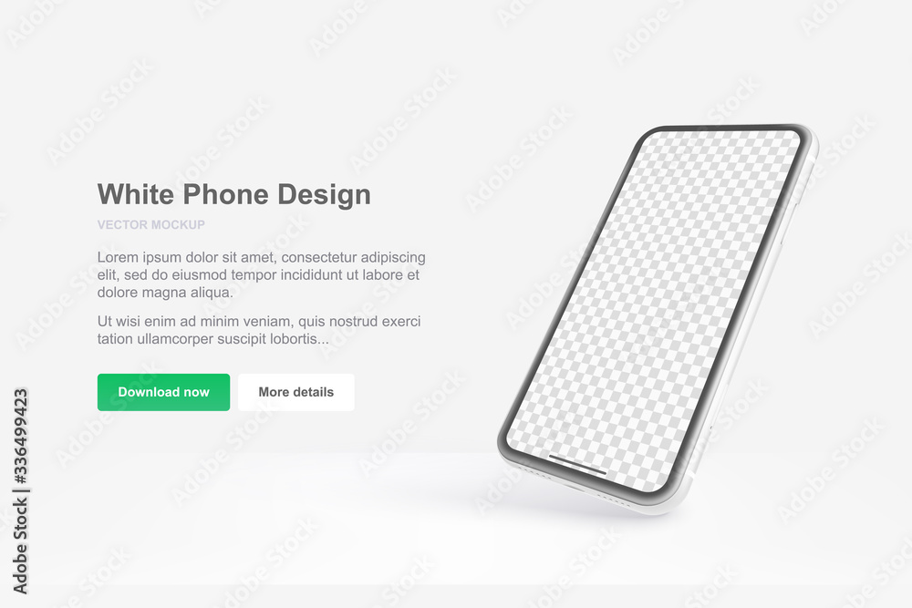 Poster vector phone. template for app. realistic template. mock up with empty screen for business presentat