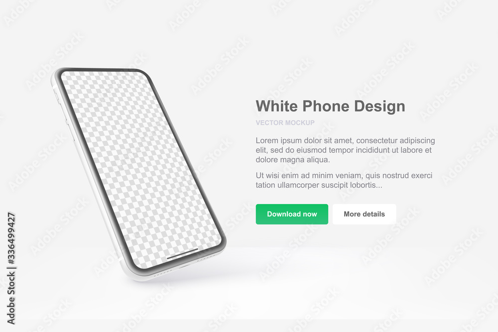 Poster vector phone. template for app. realistic template. mock up with empty screen for business presentat
