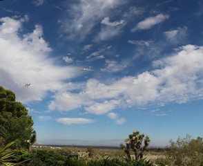 Plane and Glider Flying Low