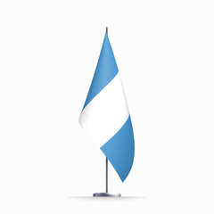 Guatemala flag state symbol isolated on background national banner. Greeting card National Independence Day of the Republic of Guatemala. Illustration banner with realistic state flag.