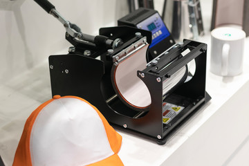 Custom baseball caps being manufactured in China, hybrid process, half manual and half automated....
