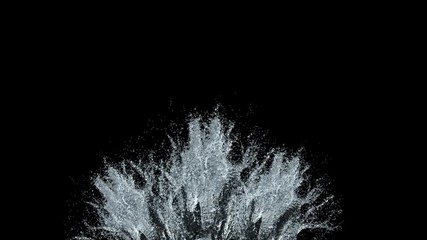 Water Splash on black background with alpha mask. 3d illustration. - Powered by Adobe