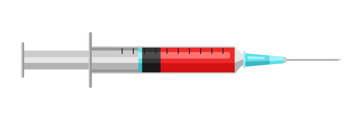Illustration of medical syringe.