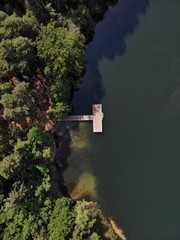 Platform on Lake from drone , neutral