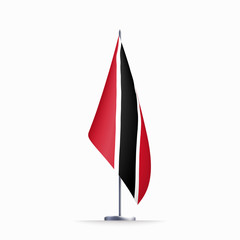 Trinidad and Tobago flag state symbol isolated on background national banner. Greeting card National Independence Day of Republic of Trinidad and Tobago. Illustration banner with realistic state flag.