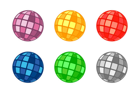 Discoballs isolated different colors