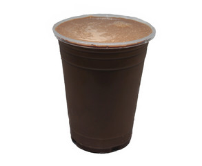 iced chocolate with no ice  in white background