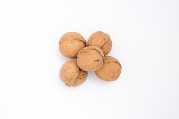 walnuts isolated on white background
