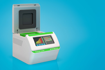 PCR machine, thermal cycler. 3D rendering