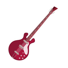Fototapeta na wymiar Bass guitar flat icon. Rock and roll, electric guitar, jazz. Musical instrument concept. illustration can be used for topics like music, leisure, concert