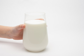 milk kefir cream in the glass